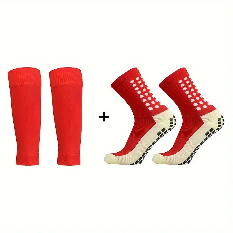 Medias Deportivas Antideslizantes + Medias Pre Cortada | Kit Futbolero