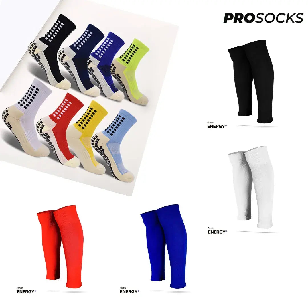 Medias Deportivas Antideslizantes + Medias Pre Cortada | Kit Futbolero