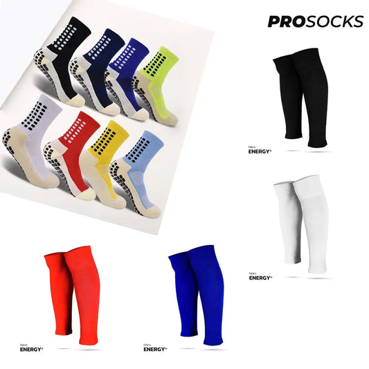 Medias Deportivas Antideslizantes + Medias Pre Cortada | Kit Futbolero